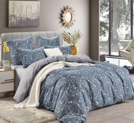 Постельное белье "Sofi de Marko" Элла (синяя) Сатин, Семейный