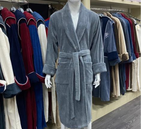 Халат мужской трига шалька "AMBIELLA A-1160" серый, L/XL