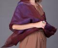 Шаль YSABEL "SILK" оранжево-синяя с кругами, 45х210
