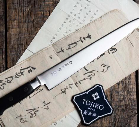 Кухонный нож-слайсер для нарезки "TOJIRO" F-806, длина лезвия 270 мм