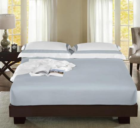 Простыня на резинке Sharmes 180х200, пастельно-синий