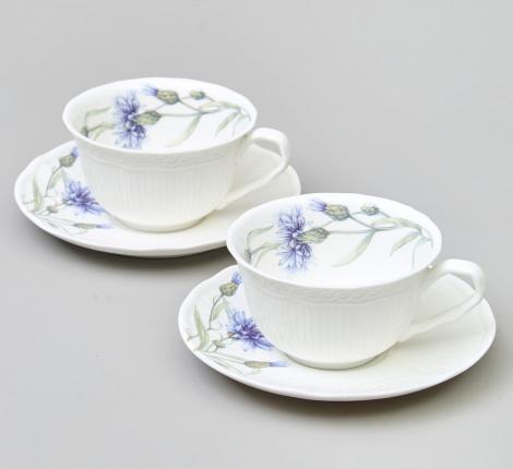 Чайный набор "ВАСИЛЬКИ" 760-826 на 2 персоны, 4 предмета (250 мл)