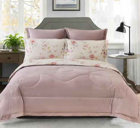 Постельное белье с одеялом "Sofi de Marko" Ренато №30 Велюр/Сатин, Семейный