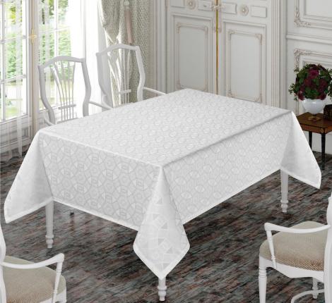 Скатерть "DO&CO" броде жаккард 160х220 KARANFIL, белый