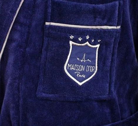 Халат мужской велюровый Maison D'or "BOSWELL" синий, XL(50)/2XL(52)