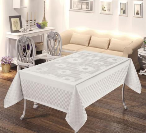Скатерть "DO&CO" броде жаккард 160х300 PRIZMA, белый