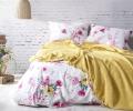 Постельное бельё "KARTEKS" с вафельным покрывалом MONA Sari, Евро