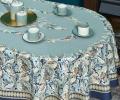Скатерть овальная с пропиткой "ЛИСТЬЯ МОРРИСА"  GOLD STRIPE, 160х220 см