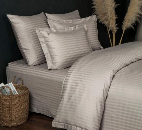 Постельное белье "Kazanov.A." Stripe Royal (платина) Страйп Сатин, Евро