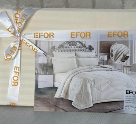 Постельное бельё c одеялом EFOR SATEN KREM (кремовый), Евро