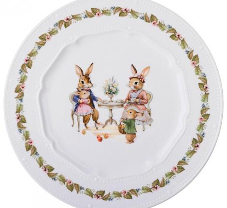 Тарелка обеденная "RABBITS FAMILY", диаметр 25,5 см
