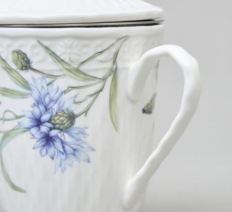 Кружка заварочная "ВАСИЛЬКИ" с крышкой и ситом, 350 мл