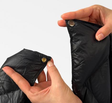 Дорожный плед-пончо пуховый "Travel Cape Plaid Grass" BLACK, 130х170