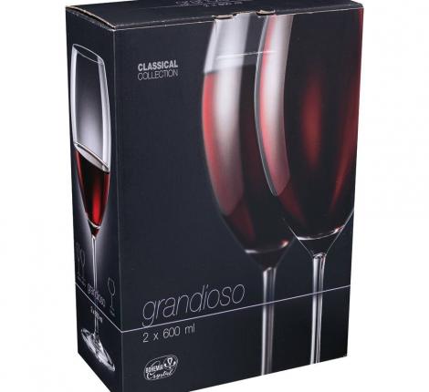 Набор бокалов для вина 2 штуки &quot;GRANDIOSO FLAME&quot; 600 мл