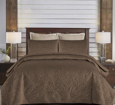 Покрывало из бархата "KARTEKS" 04, 240х260 (50х70-2 шт), коричневый