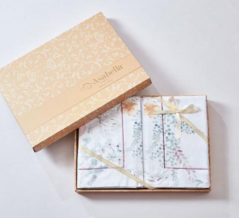 Постельное белье "Asabella" 2265-4S Мако-Сатин, 1,5 спальный