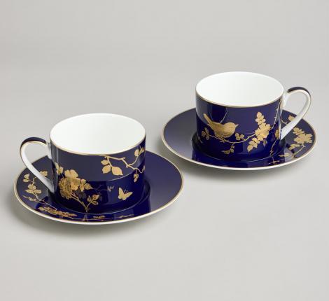 Чайный набор "GOLDEN BIRDS" на 2 персоны, 4 предмета (240 мл)
