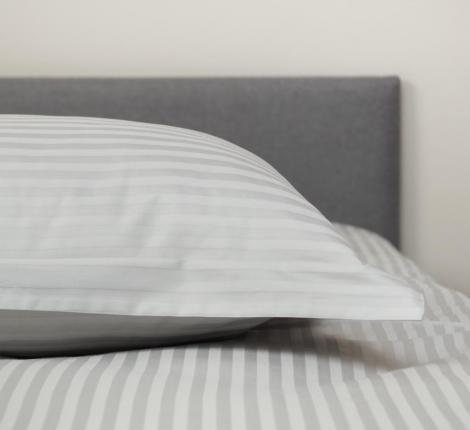 Постельное белье с одеялом "Sofi de Marko" Федерико (серый) Страйп Сатин, Евро