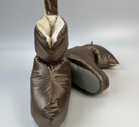 Сапожки-носочки пуховые "Comfort Socks Travel Grass" Milk Chocolate, 36-39 р.