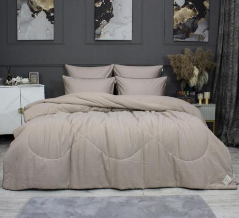 Постельное белье с одеялом "Kazanov.A." Muslin&Satin Solid color (латте), Евро