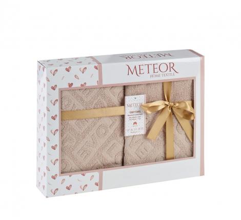 Комплект махровых полотенец "METEOR" (50x90/70х140) 2 шт. LOVE, бежевый