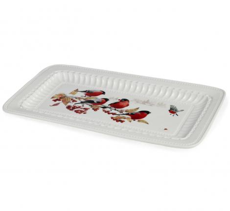 Блюдо прямоугольная "ЛЕСНАЯ СКАЗКА" СНЕГИРИ, длина 30 см