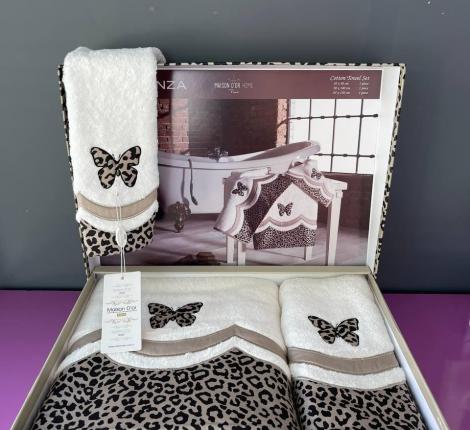 Комплект махровых полотенец 30x50-50x100-85x150 Maison D'or &quot;ESPERANZA&quot;, крем/серый