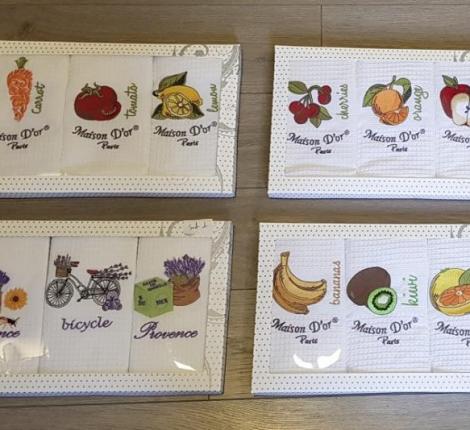 Комплект кухонных полотенец Maison D'or "FRUIT" 50х70-3шт, вишня