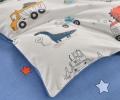 Постельное белье детское "Sofi de Marko" Диноленд (белый) Сатин, 1,5 спальный