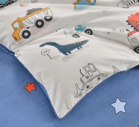 Постельное белье детское "Sofi de Marko" Диноленд (белый) Сатин, 1,5 спальный