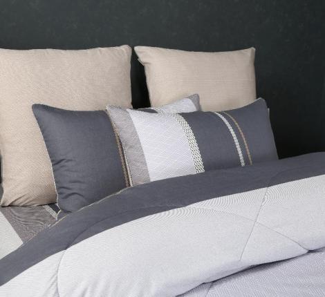 Постельное белье с одеялом "Kazanov.A." Аполо (индиго бежевый) Велюр/Egypt Cotton, Евро