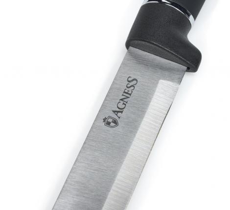 Набор кухонных ножей (5 шт.) и приборов "AGNESS", 11 предметов (мрамор/серый)