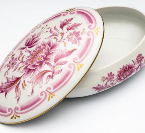 Шкатулка овальная "ANEMONE" 15х9 см, лиможский фарфор