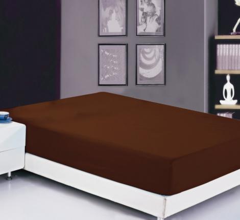 Простынь на резинке Софткоттон шоколадная (PRMF-5), 90x200