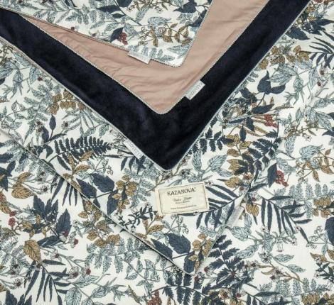 Постельное белье с одеялом "Kazanov.A." Беверли (индиго жемчуг) Велюр/Egypt Cotton, Семейный