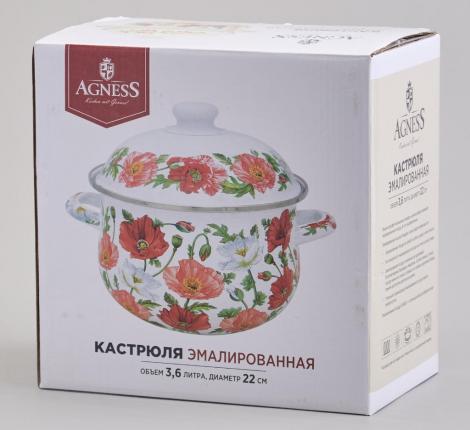 Кастрюля эмалированная с крышкой "МАКИ",  3.6 л