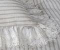 Постельное белье с одеялом "Kazanov.A." Stripe Muslin lace (серебро платина), Евро