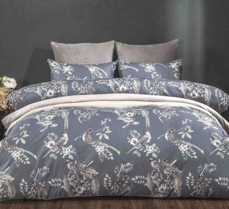 Постельное белье "Kazanov.A." Фазан (графит бежевая платина) Велюр/Egypt Cotton, Евро