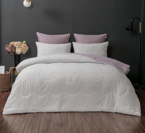 Постельное белье с одеялом "Kazanov.A." Османтус (лаванда перламутр) Муслин, Евро