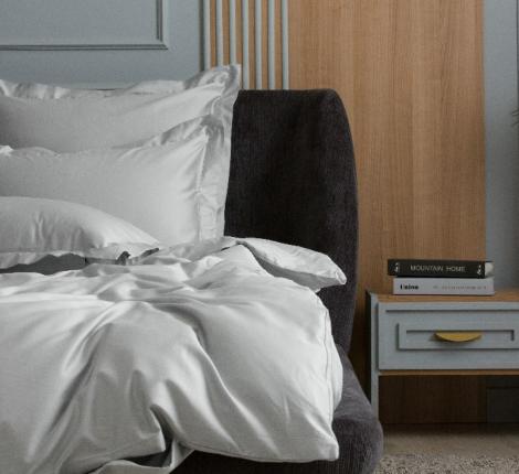 Постельное белье "ASH GREY ALLURE GRASS" 3618070 Мако-Сатин, Евро