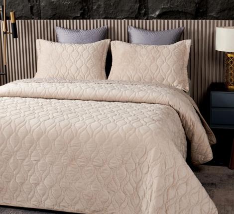 Покрывало "Sofi de Marko" Нобилис (светло-бежевый) Велюр, 240х280