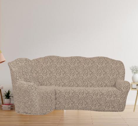 Чехол на 3-х местный угловой диван Karteks "Классика" KAR 018-06, натуральный