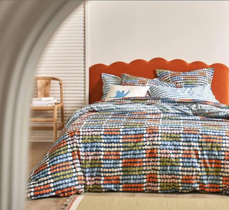 Постельное бельё "Blanc des Vosges" DOTS BLEU перкаль, 1.5 спальный