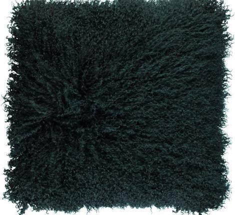 Подушка "Tibetan Caspian" (темно-бирюзовый) мех тибетской козы, 40x40