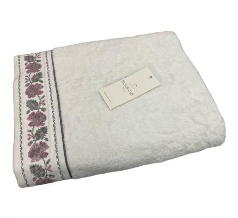 Полотенце махровое Maison D'or "ROSANNA" 85х150, белый/серый