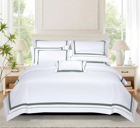 Постельное белье "Asabella" 2334-6 Сатин ДеЛюкс, Евро