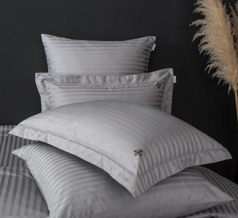 Постельное белье "Kazanov.A." Stripe Royal (серебро) Страйп Сатин, Евро