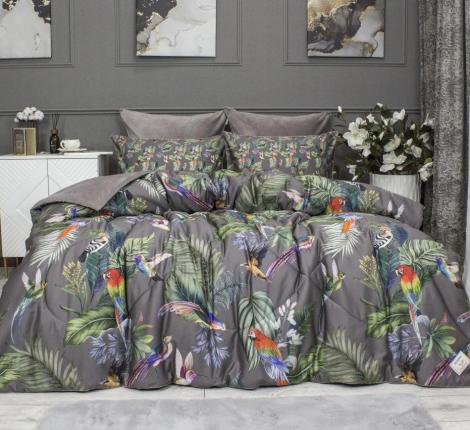 Постельное белье с одеялом "Kazanov.A." Колибри Каллиопа (капучино) Велюр/Egypt Cotton, 1,5 спальный