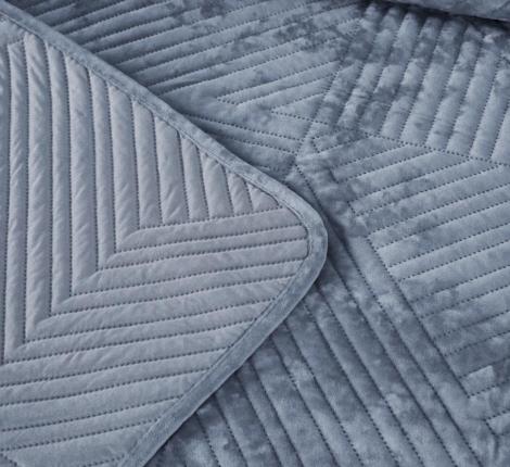 Покрывало "Sofi de Marko" Патрисия (серо-голубой 1) Велюр, 240х260