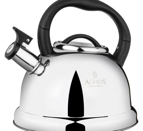 Чайник со свистком и складывающейся ручкой "AGNESS" 937-033, 3,0 л